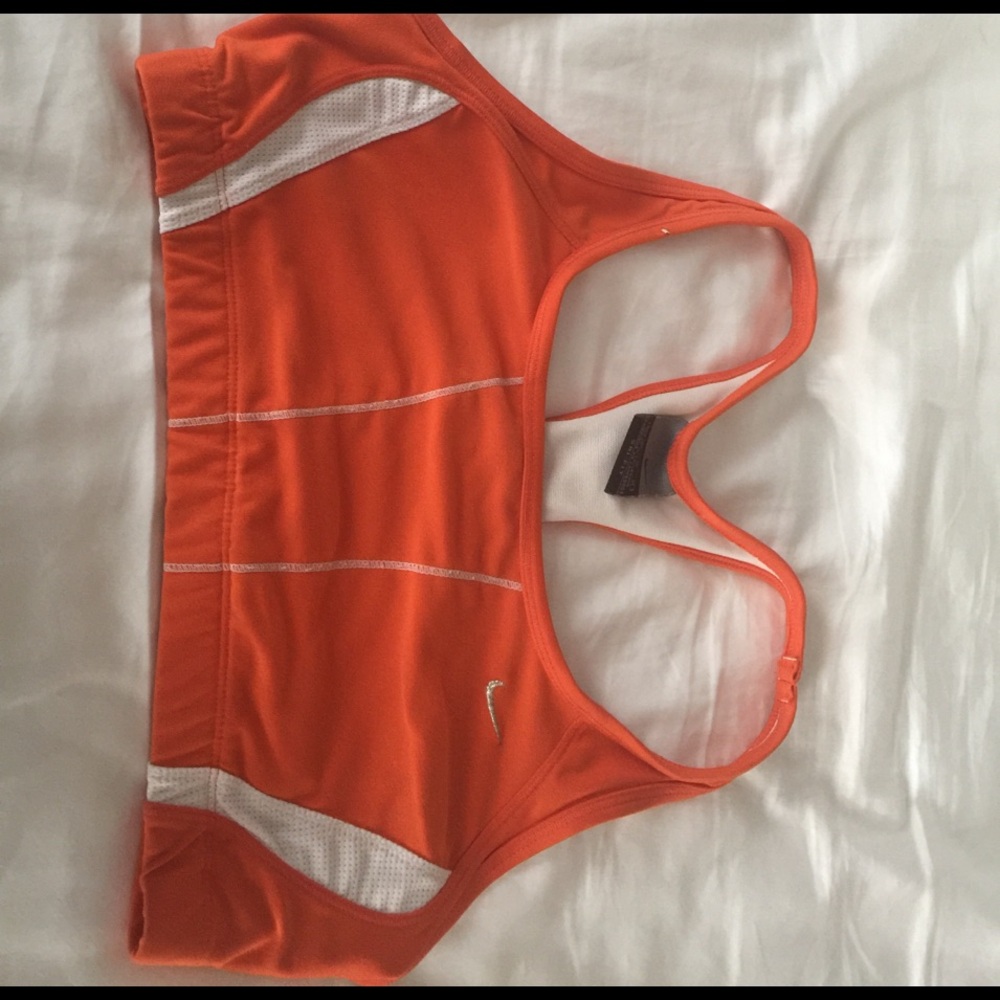 Nike Orange and White Sports Bra